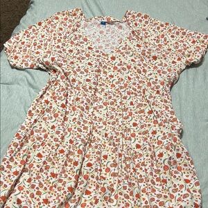 Old Navy Women’s XXL Sundress – Orange & Green Print, Short Sleeve